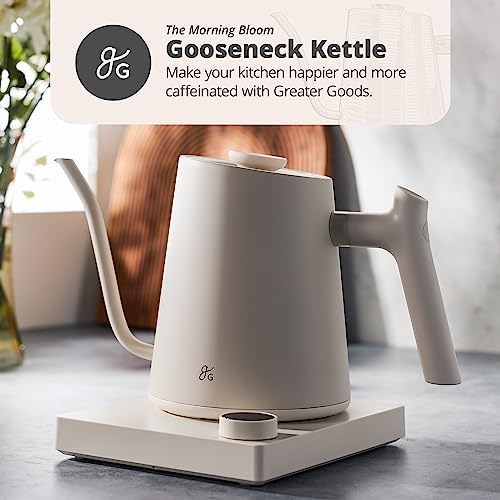 Greater Goods Electric Gooseneck Kettle, Coffee Scale, Birch
