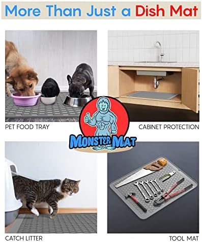 Monster Mat Extra Large Silicone Dish Drying Mat (30"x24") – Heavy