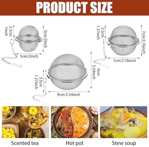 20 Pack Stainless Steel Mesh Tea Ball, Assorted Sizes