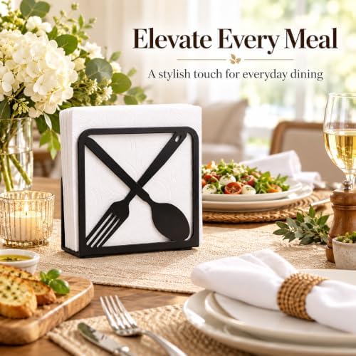 LFT Coffee Cup & Fork Napkin Holder for Table, 2 Pack Dinner &