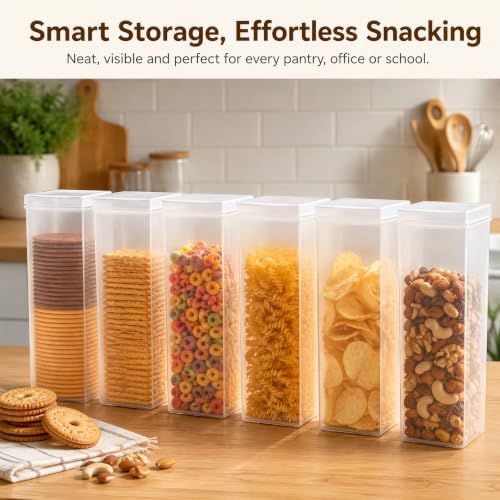 6 Pcs 10" Plastic Cracker and Cookie Keepers, Square Saltines Storage