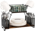 TQVAI Buffet Caddy, 2 Tier Countertop Paper Plate Organizer with