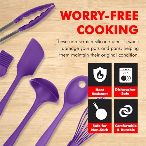 Chef Craft Premium Silicone Kitchen Tool and Utensil Set, 9 Piece