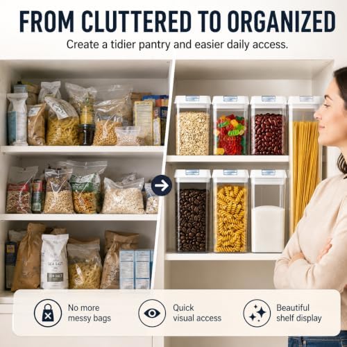 Clear Airtight Food Storage Containers, 7-Piece Set