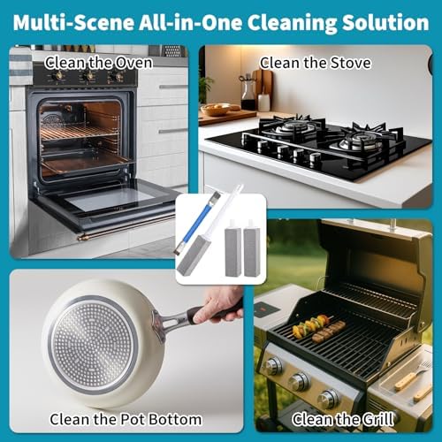 Pumice Cleaning Stones with Oven Cleaner Brush, 3 Pack