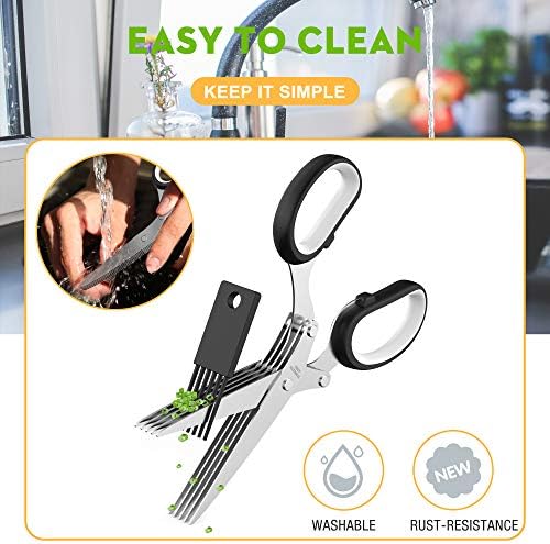Herb Scissors with 5 Blades and Cover