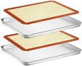 Wildone Baking Sheet with Silicone Mat Set, 4 Pieces