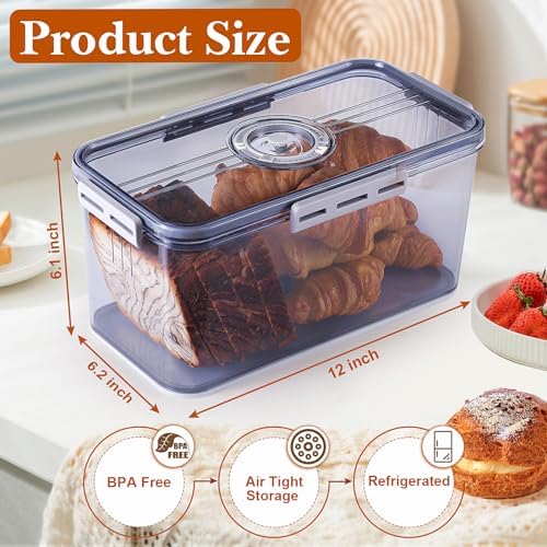ANYPROLUS Airtight Bread Box with Lid, Grey