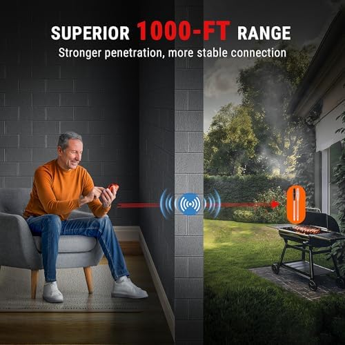 TempPro TempSpike 1000FT Wireless Meat Thermometer, 2 Probes