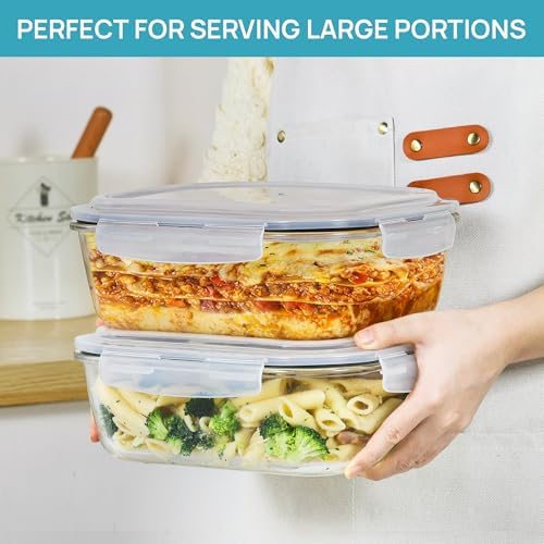 Vtopmart 76.4 oz Glass Storage Containers, 2 Pack