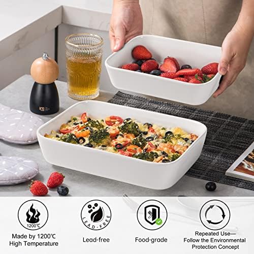 UNICASA Ceramic Baking Dishes, Lasagne Dishes Set of 3, Rectangular