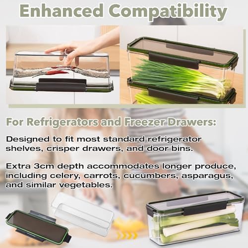 Celery Keeper for Refrigerator, BPA-Free Storage Container