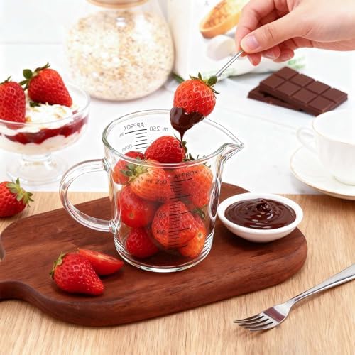 BCnmviku Glass Measuring Cup 250ml 1Cup High Borosilicate