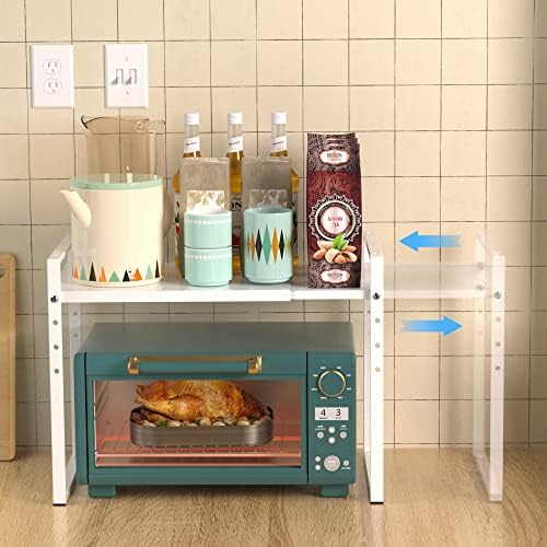 Redrubbit 2-Tier Extendable Microwave Oven Rack, White