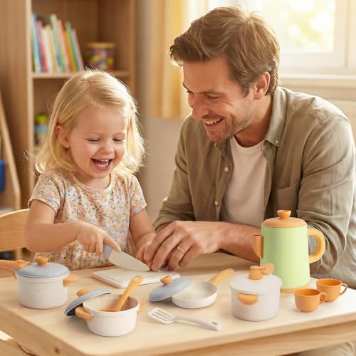 HYAKIDS Play Kitchen Pots and Pans Set for Kids