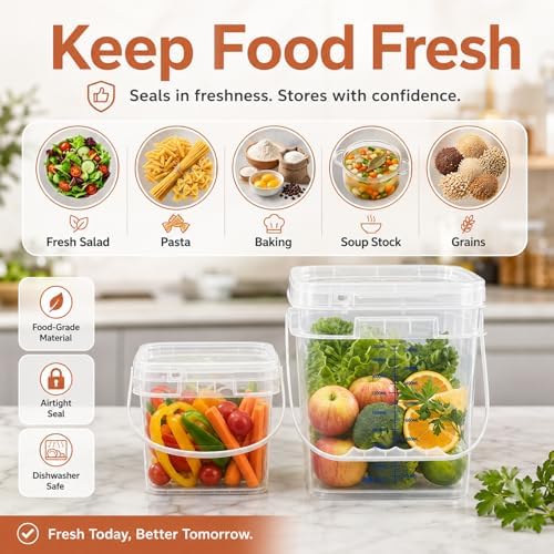 METAPACK 2 Pack 1 Gallon Food Storage Buckets