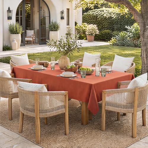Fall Tablecloth Rectangle 60" x 75", Burnt Orange