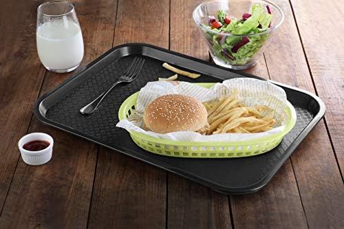 New Star Foodservice 24333 Fast Food Tray, 10.5 x 13.5, Black, Set of