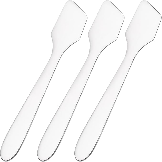 Pndeyo 3pcs Mini Stainless Steel Makeup Spatula, Reusable Cosmetic Cream by Pndeyo