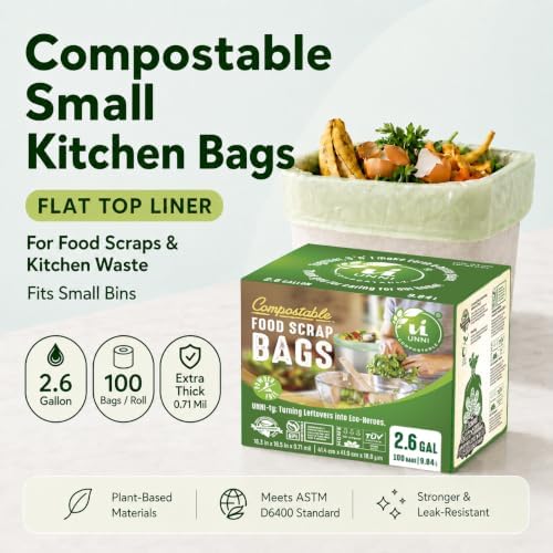 UNNI Compostable Bags, 200 Count, 2.6 Gallon