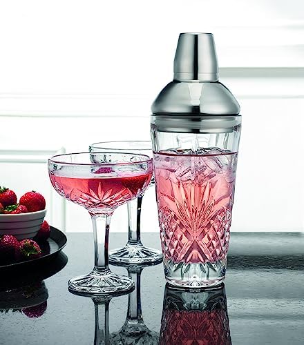 Godinger Cocktail Shaker and Cocktail Glasses Bar Set, Martini Shaker