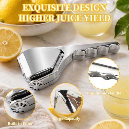Arel Stainless Steel Lemon Squeezer, Manual Citrus Juicer