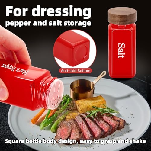 6Pcs 4 oz Square Glass Spice Jars with Label, Empty Spice Containers