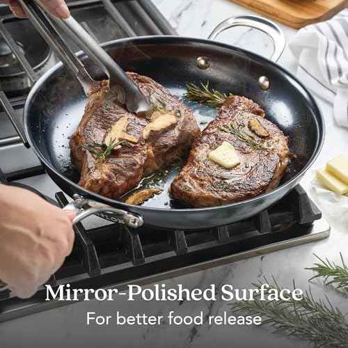 Anolon EverLast N2 Carbon Steel Frying Pan, 12-Inch, Black