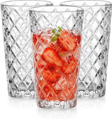 Glaver's Drinking Glasses - Set of 10-14oz. Highball Glass Cups