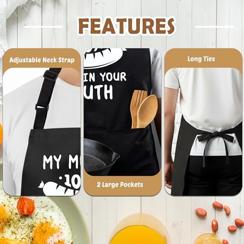 Funny Aprons for Men with 2 Pockets, Cooking Apron for Dad, Gag Gifts