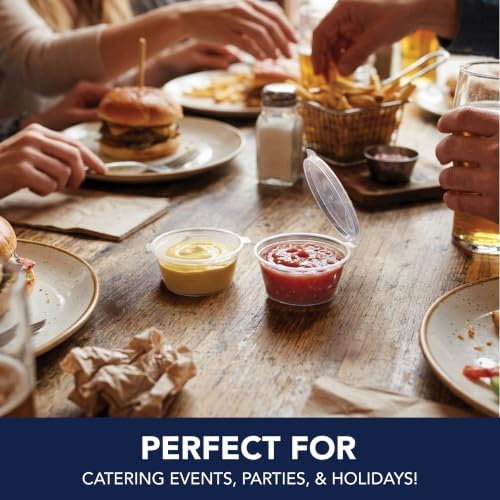 Party Essentials Leak Proof Plastic Condiment Souffle Containers with