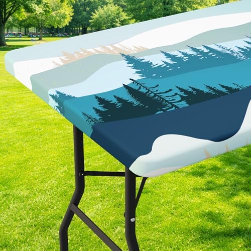 Moosfor Printed Spandex 24" x 48" Table Cloth, Elastic Fitted
