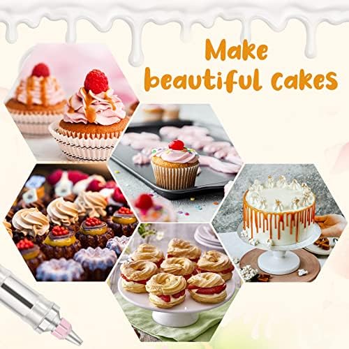 Dessert Decorating Syringe Set, Stainless Steel Frosting Piping Kit