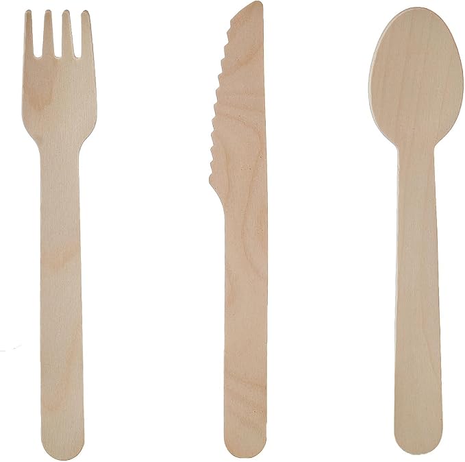 JALUXING 100% Compostable Wooden Cutlery Set by JALUXING
