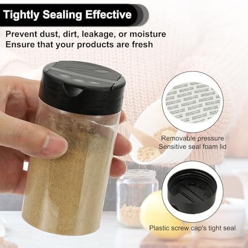 PATIKIL 5.4oz Plastic Spice Jars with Shaker Lids, 12 Pcs Refillable