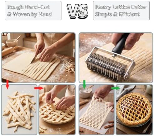 AMPSEVEN Pastry Lattice Roller Cutter - Professional Stainless Steel