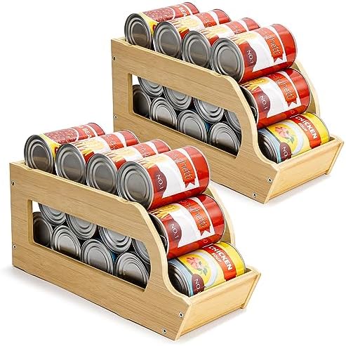 Yumkfoi Bamboo Can Organizers, 2 Pack