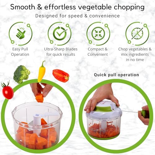 Brieftons QuickPull Manual Food Chopper, 4-Cup