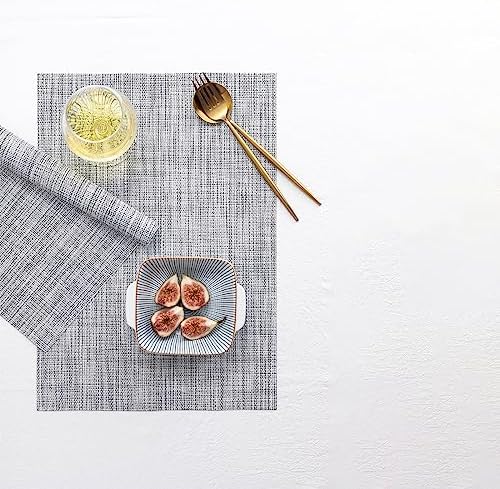 LEXMORE Placemats Set of 4 Vinyl/Plastic Woven Place Mats for Kitchen