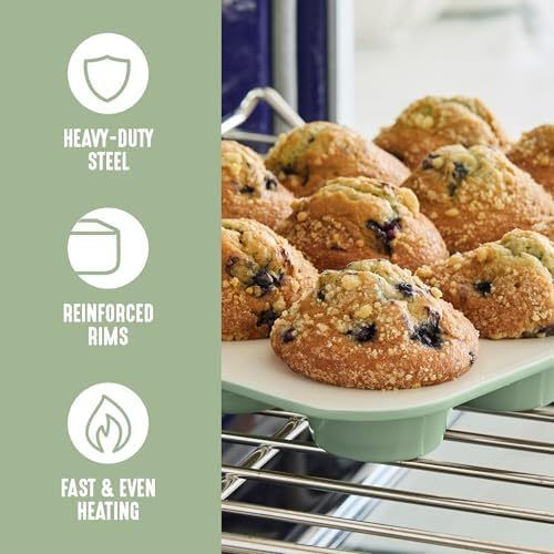 GreenLife 6 Piece Ceramic Nonstick Oven Bakeware Set, Sage