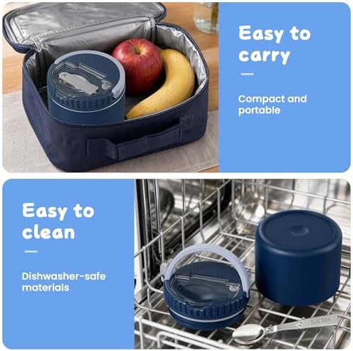 12oz Thermo for Hot Food, Insulated Food Jar with Foldable Spoon