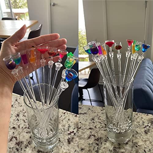 Swizzle Sticks Colorful Clear Beverage Stirrers 9.05" Drink Stirrer