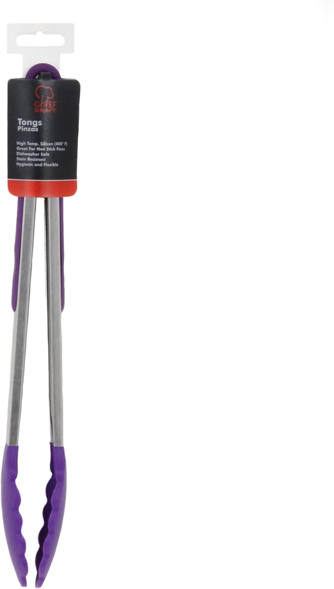 Chef Craft Premium Silicone Cooking Tongs, 12 inch - Image 2