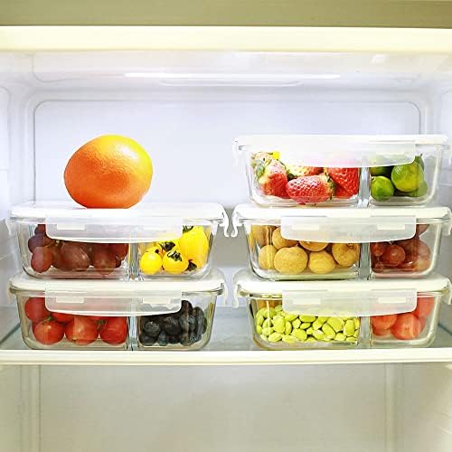 DAS TRUST 3-Pack Glass Food Storage Containers with Lids