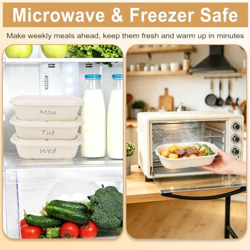 50 Pack 34 fl oz Meal Prep Containers with Lids, Take Out Food Boxes