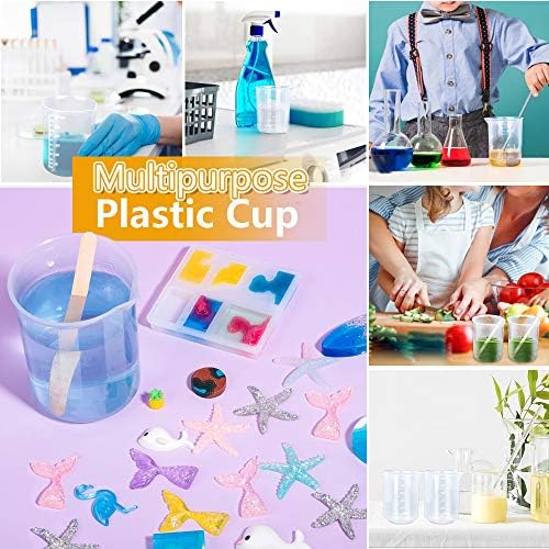 LEOBRO 8PCS Resin Mixing Cups, 300ML Plastic Measuring Cups for Resin