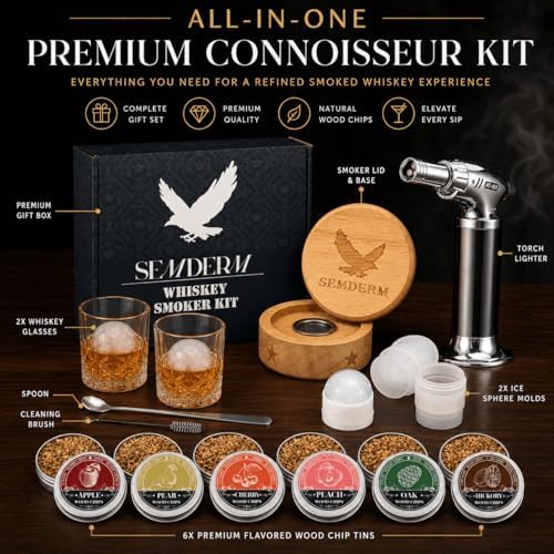 Bourbon Whiskey Smoker Kit with Torch - Old Fashioned Cocktail Smoker