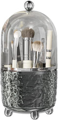 Makeup Brush Holder with Lid, 360° Rotating Cosmetic Tools Organizer with Cover by JUPITERWARRIOR