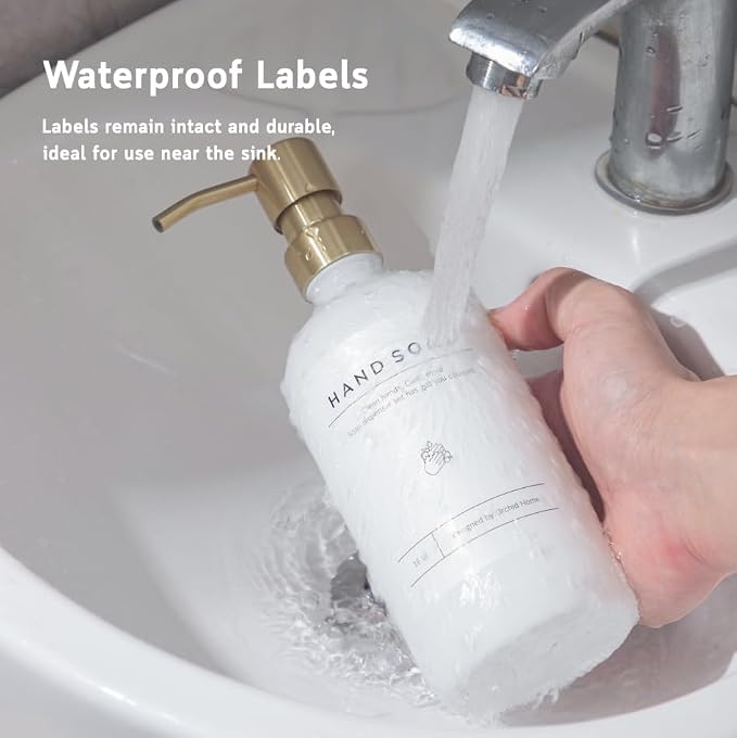 Kitchen Soap Dispenser Set - 16OZ White Glass Bottle - Image 3
