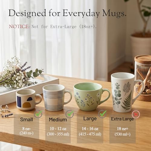Bamboo Mug Holder Tree, Countertop 6-Hooks, Storage Tray, Natural